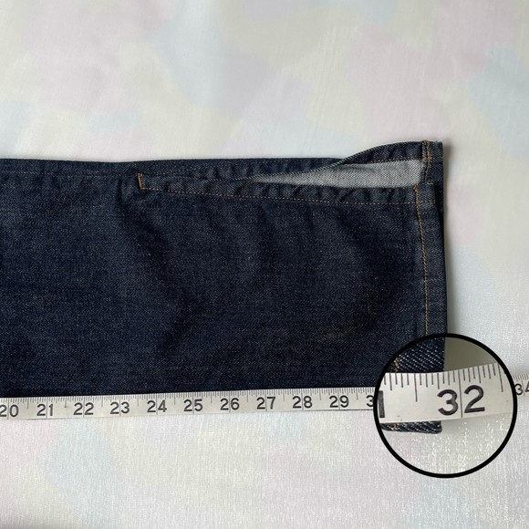 BLDWN Vented Skinny High Rise Side Slit Outer Ankle Flare Dark Blue Denim Jeans - Picture 17 of 17